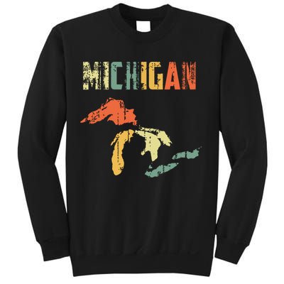 The Great Lakes Largest Water Retro Color Michigan Mi Pride Sweatshirt