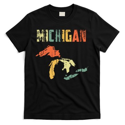 The Great Lakes Largest Water Retro Color Michigan Mi Pride T-Shirt