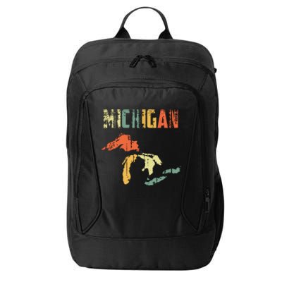 The Great Lakes Largest Water Retro Color Michigan Mi Pride City Backpack