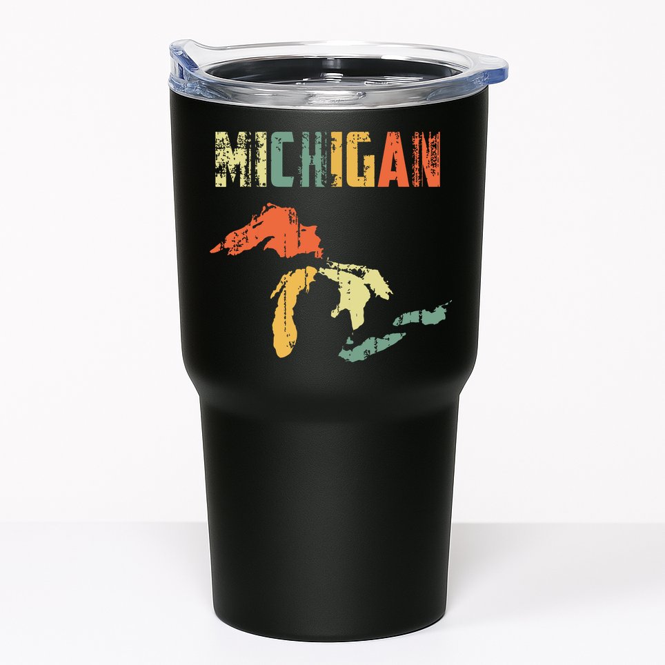The Great Lakes Largest Water Retro Color Michigan Mi Pride Tumbler