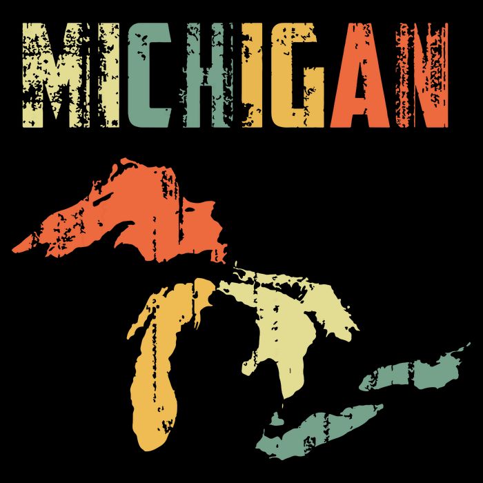 The Great Lakes Largest Water Retro Color Michigan Mi Pride Poster