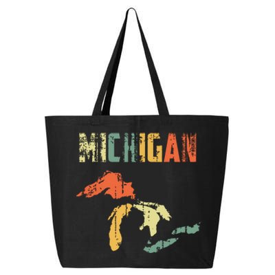 The Great Lakes Largest Water Retro Color Michigan Mi Pride 25L Jumbo Tote