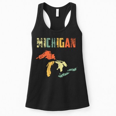 The Great Lakes Largest Water Retro Color Michigan Mi Pride Womens Tank Top