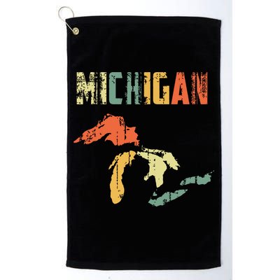 The Great Lakes Largest Water Retro Color Michigan Mi Pride Golf Towel