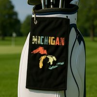 The Great Lakes Largest Water Retro Color Michigan Mi Pride Golf Towel