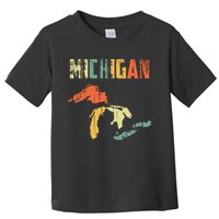 The Great Lakes Largest Water Retro Color Michigan Mi Pride Toddler T-Shirt