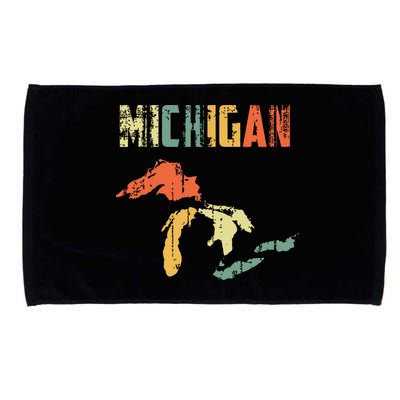 The Great Lakes Largest Water Retro Color Michigan Mi Pride Microfiber Hand Towel