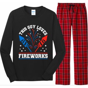 This Guy Loves Fireworks Firecrackers 4th Of July Gift Long Sleeve Pajama Set