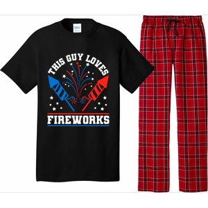 This Guy Loves Fireworks Firecrackers 4th Of July Gift Pajama Set