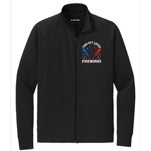 This Guy Loves Fireworks Firecrackers 4th Of July Gift Stretch Full-Zip Cadet Jacket