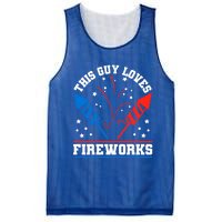 This Guy Loves Fireworks Firecrackers 4th Of July Gift Mesh Reversible Basketball Jersey Tank