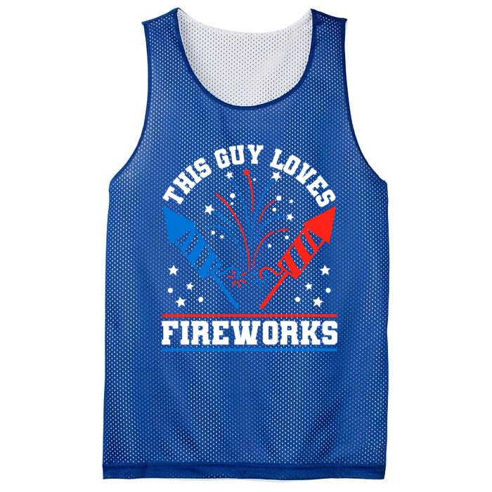 This Guy Loves Fireworks Firecrackers 4th Of July Gift Mesh Reversible Basketball Jersey Tank