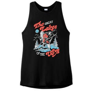 The Great Lakes Retro Inspired Graphic Ladies PosiCharge Tri-Blend Wicking Tank