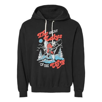 The Great Lakes Retro Inspired Graphic Garment-Dyed Fleece Hoodie