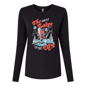 The Great Lakes Retro Inspired Graphic Womens Cotton Relaxed Long Sleeve T-Shirt