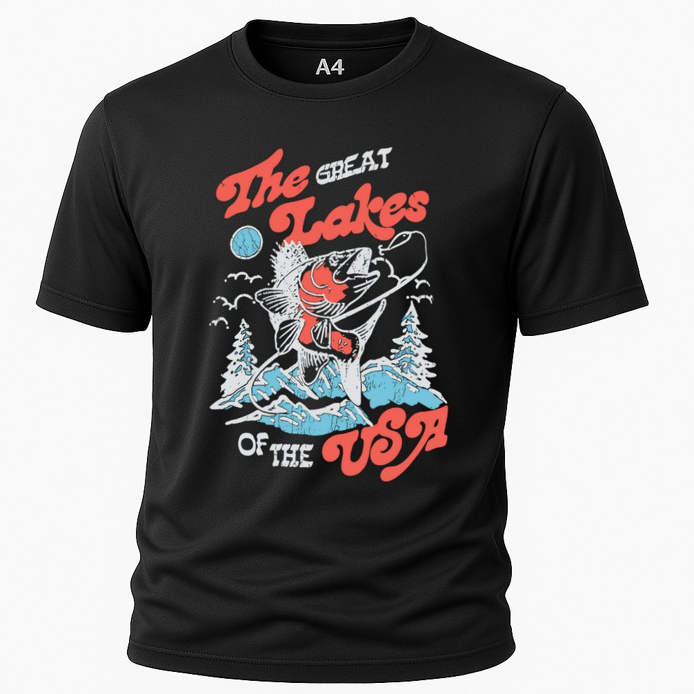 The Great Lakes Retro Inspired Graphic Cooling Performance Crew T-Shirt