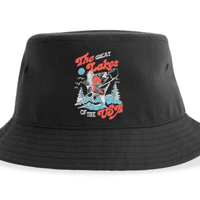 The Great Lakes Retro Inspired Graphic Sustainable Bucket Hat