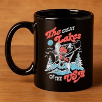 The Great Lakes Retro Inspired Graphic 11oz C Handle Ceramic Mug