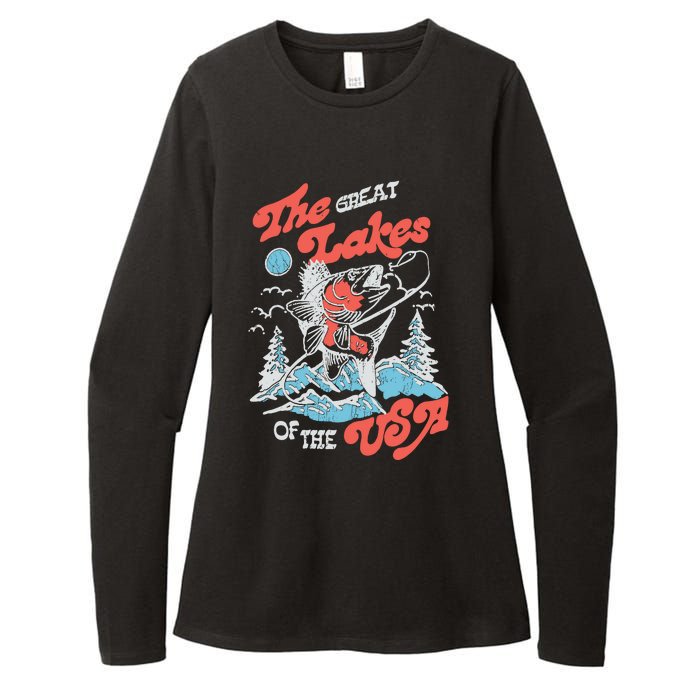 The Great Lakes Retro Inspired Graphic Womens CVC Long Sleeve Shirt