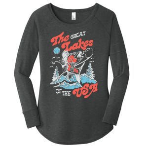 The Great Lakes Retro Inspired Graphic Women's Perfect Tri Tunic Long Sleeve Shirt