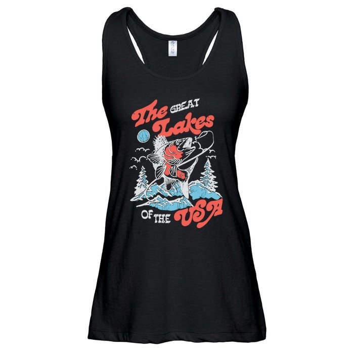 The Great Lakes Retro Inspired Graphic Ladies Essential Flowy Tank