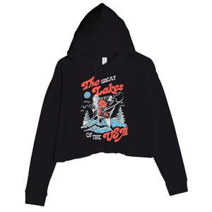 The Great Lakes Retro Inspired Graphic Crop Fleece Hoodie