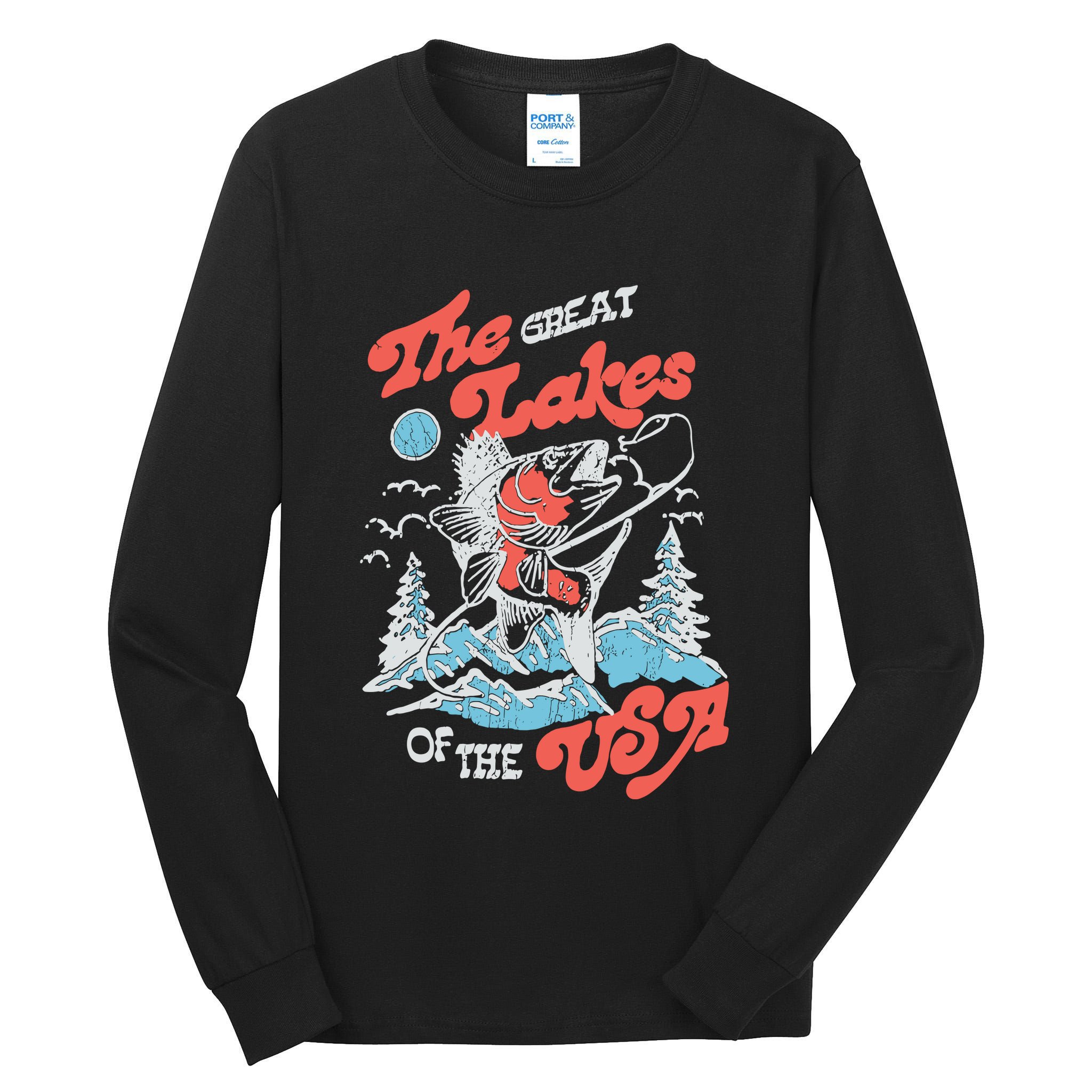 The Great Lakes Retro Inspired Graphic Tall Long Sleeve T-Shirt