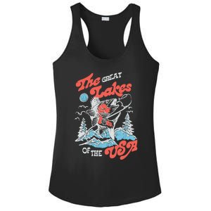 The Great Lakes Retro Inspired Graphic Ladies PosiCharge Competitor Racerback Tank