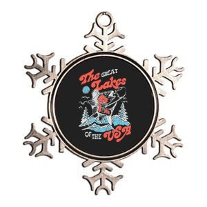 The Great Lakes Retro Inspired Graphic Metallic Star Ornament