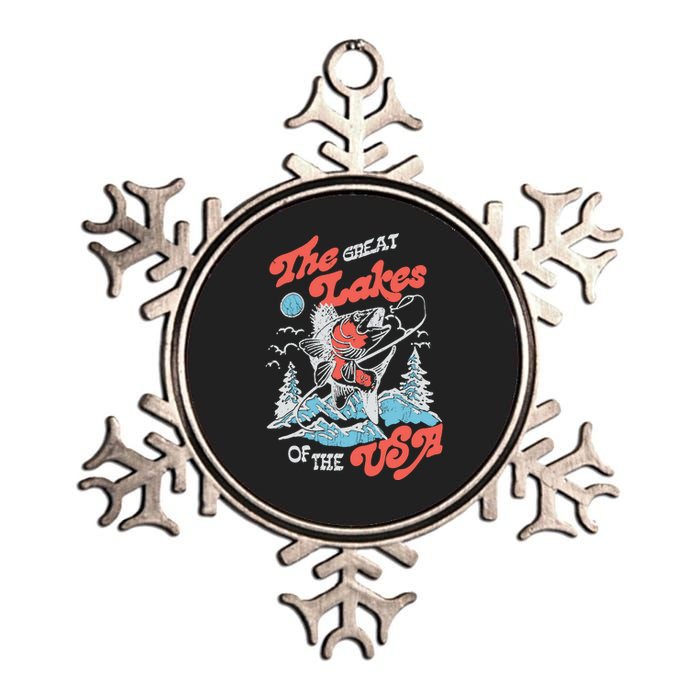 The Great Lakes Retro Inspired Graphic Metallic Star Ornament