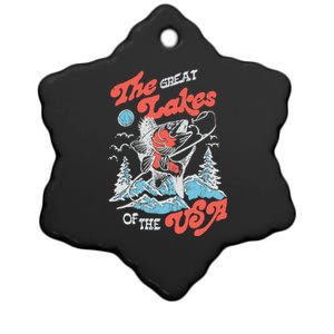 The Great Lakes Retro Inspired Graphic Ceramic Star Ornament