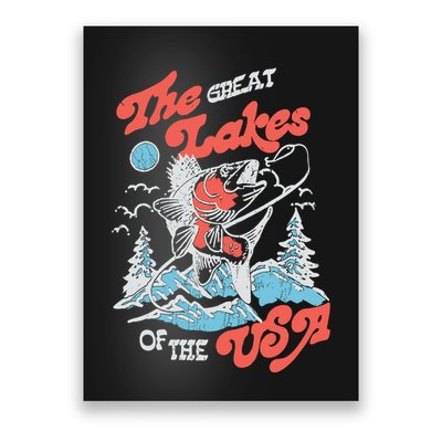 The Great Lakes Retro Inspired Graphic Poster