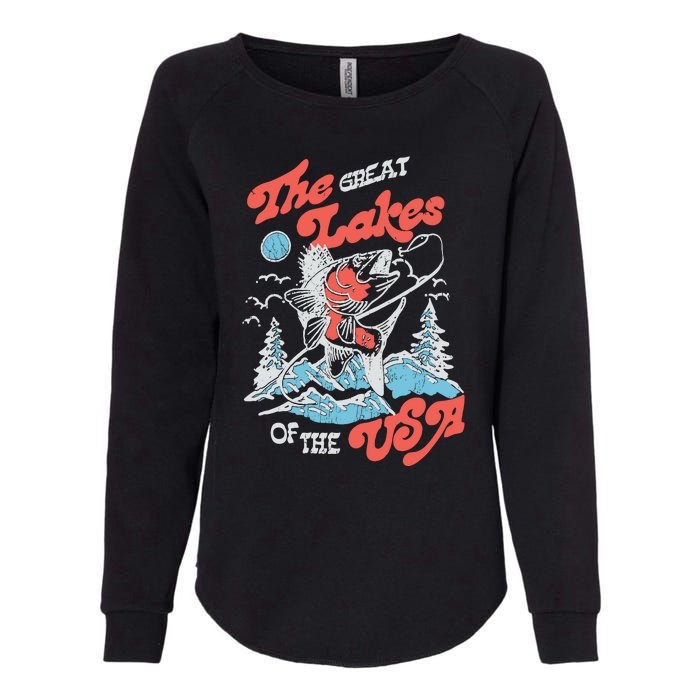 The Great Lakes Retro Inspired Graphic Womens California Wash Sweatshirt