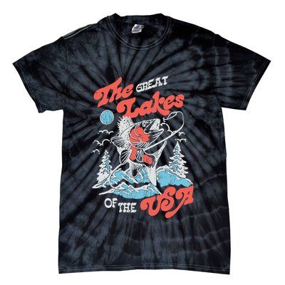 The Great Lakes Retro Inspired Graphic Tie-Dye T-Shirt