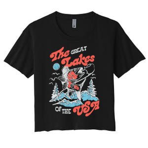 The Great Lakes Retro Inspired Graphic Women's Crop Top Tee