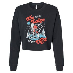 The Great Lakes Retro Inspired Graphic Cropped Pullover Crew