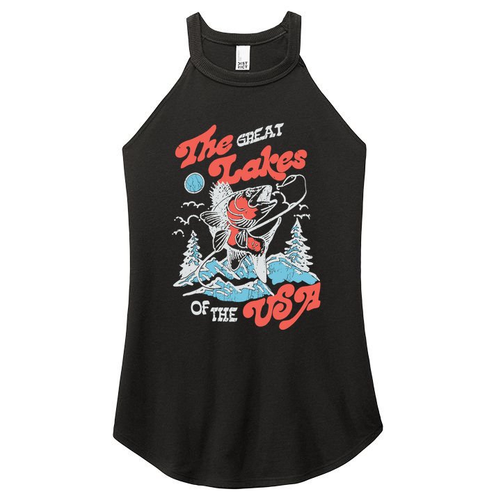 The Great Lakes Retro Inspired Graphic Women's Perfect Tri Rocker Tank