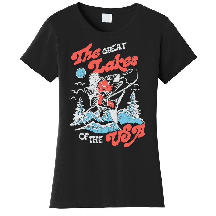 The Great Lakes Retro Inspired Graphic Women's T-Shirt