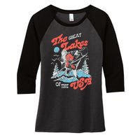 The Great Lakes Retro Inspired Graphic Women's Tri-Blend 3/4-Sleeve Raglan Shirt