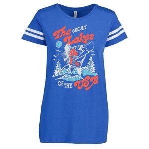 The Great Lakes Retro Inspired Graphic Enza Ladies Jersey Football T-Shirt