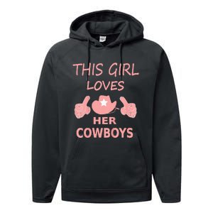 This Girl Loves Her Cowboy Cute Texas Dallas Performance Fleece Hoodie