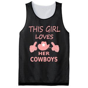 This Girl Loves Her Cowboy Cute Texas Dallas Mesh Reversible Basketball Jersey Tank