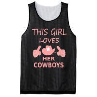 This Girl Loves Her Cowboy Cute Texas Dallas Mesh Reversible Basketball Jersey Tank