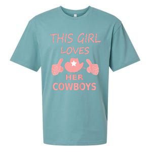 This Girl Loves Her Cowboy Cute Texas Dallas Sueded Cloud Jersey T-Shirt