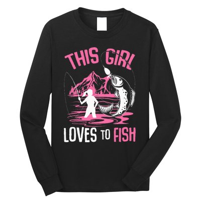 This Girl Loves To Fish Fishing Long Sleeve Shirt