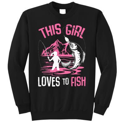 This Girl Loves To Fish Fishing Sweatshirt