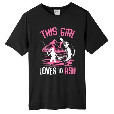 This Girl Loves To Fish Fishing Tall Fusion ChromaSoft Performance T-Shirt