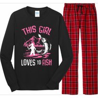 This Girl Loves To Fish Fishing Long Sleeve Pajama Set