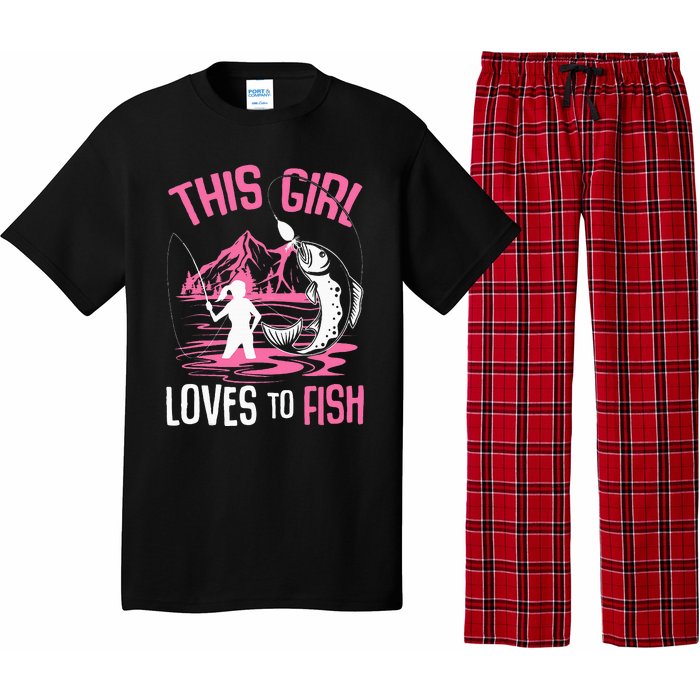 This Girl Loves To Fish Fishing Pajama Set