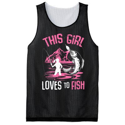 This Girl Loves To Fish Fishing Mesh Reversible Basketball Jersey Tank